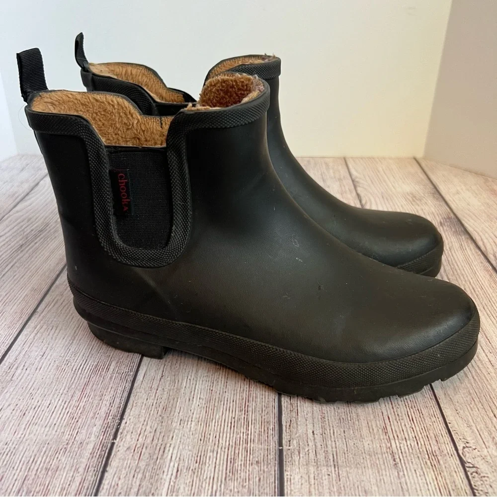 CHOOKA Delridge Waterproof Plush Chelsea Bootie Black 8